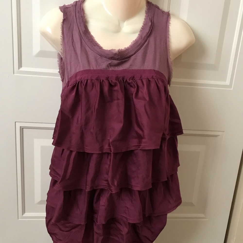 Purple Tank With Ruffles